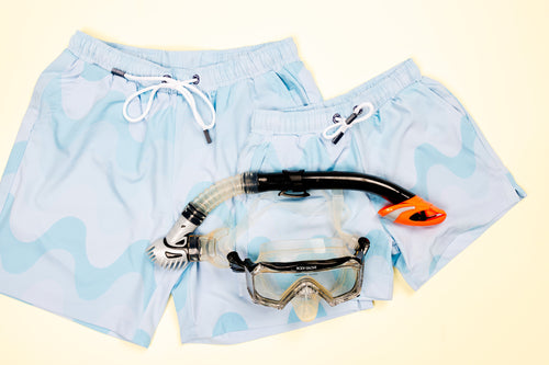 Mint Waves Father & Son Swim Shorts Set