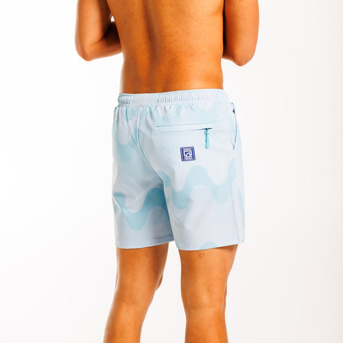 Men Mint Wave Swim Shorts