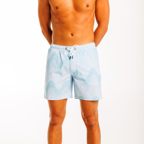 Men Mint Wave Swim Shorts