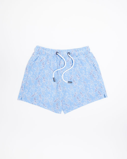 Sharkies Swimwear Octopus Print Swim Shorts featuring a playful octopus design with vibrant colors. Fun and stylish swimwear ideal for beach and pool adventures.