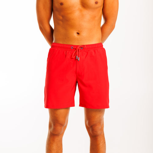 Men Red Swim Shorts