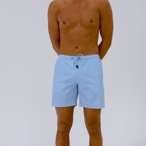 Men Light Blue Swim Shorts