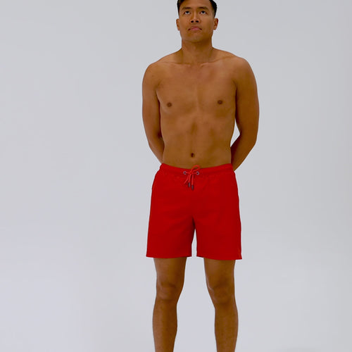 Men Red Swim Shorts