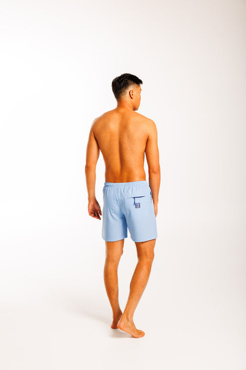 Men Light Blue Swim Shorts